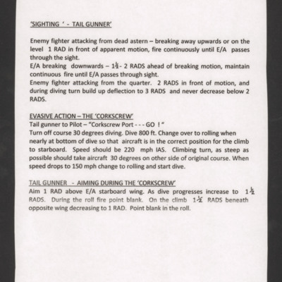 Gunnery and manoeuvring instructions